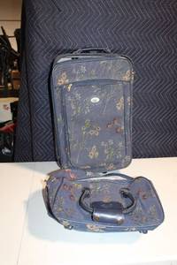 lot 166 image: DVF Floral Travel Luggage Set - Suitcase and Weekender Bag