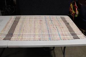 lot 168 image: Colorful Handwoven Rag Rug - 42 x 22.5