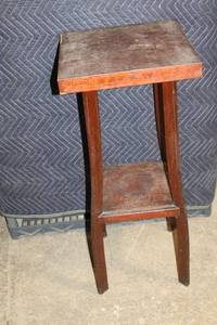 lot 213 image: Vintage Wooden Plant Stand with Two Tiers