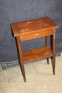 lot 218 image: Vintage Wooden Side Table with Single Drawer