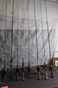 lot 233 image: Collection of 8 Used Fishing Rods with Reels