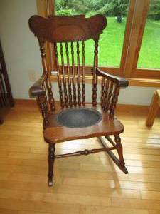 lot 5 image: Vintage hardwood rocking chair with...