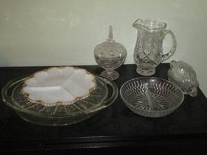lot 26 image: Cut glass serving pieces...