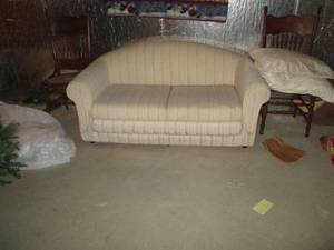 lot 55 image: Small loveseat, two chairs and two ...