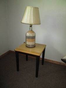 lot 65 image: Wood end table approx 20x20x20in pl...