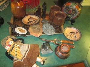 lot 170 image: Wood and cast iron collectibles and...