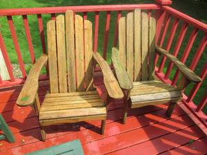 lot 187 image: 2-Wood Adirondack patio chairs...