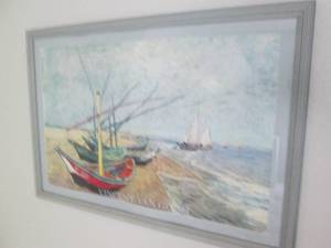 lot 208 image: Framed Vincent Van Gogh sailboat th...