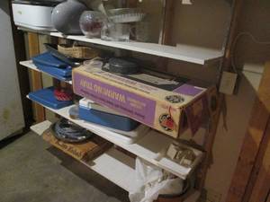lot 220 image: Roaster, cut glassware, decorative ...