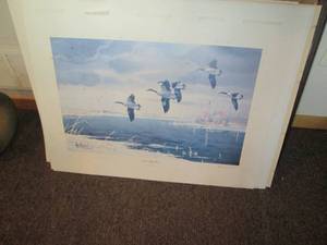 lot 0248 image: Autographed and numbered Les Kouba Print with frame and matting