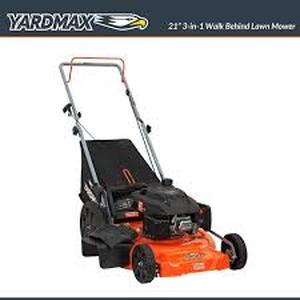 lot 47 image: YARDMAX 21 in. 170cc 3-in-1 Gas Walk Behind Push Lawn Mower with High Rear Wheels  Customer Returns See Pictures