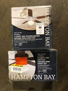 lot 38 image: Lot of Assorted Ceiling  Fan Lighting Kit Various Models and Conditions  Customer Returns See Pictures