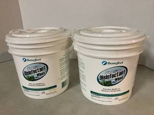 lot 94 image: Disinfecting Wipes in Dispenser Buckets