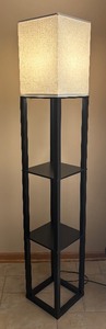 lot 50 image: Decorative Floor Lamp with Shelves