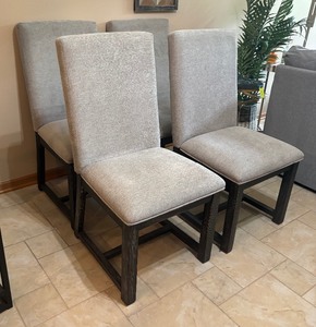 lot 8 image: Set of Four Bellvern Upholstered Dining Chair with Pleated Details by Ashley Furniture