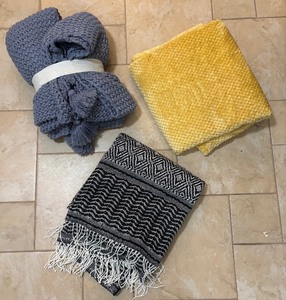 lot 115A image: Three Assorted Warm and Cozy Blankets
