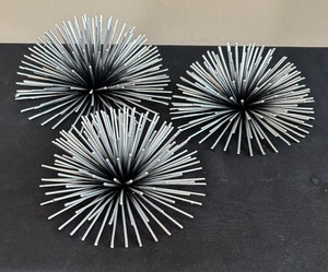 lot 65 image: Three Atomic Starburst Spiked Decorative Wall Hangings