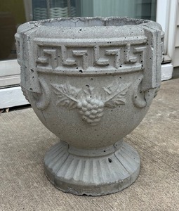 lot 27 image: Gorgeous Grecian Cement Urn Planter