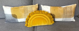 lot 75 image: Amazing Lumbar and Crescent Accent Pillows