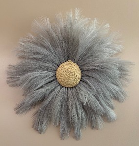 lot 88 image: Dried Pampas Grass Floral Decor with Braided Center