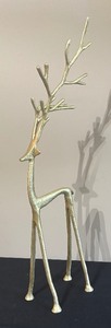 lot 94 image: Festive Golden Metal Decorative Deer Figurine