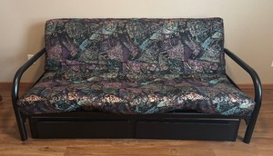 lot 1 image: Futon with Storage Drawers