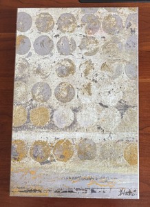 lot 119 image: Dots on Gold Panel Print by Patricia Pinto