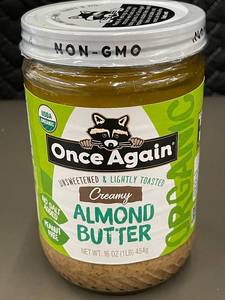 lot 5 image: WA 3 - Once Again Creamy Unsweetened Organic Almond Butter 16 oz
