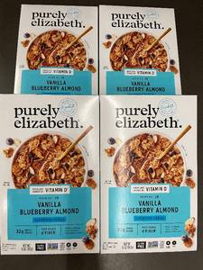 lot 6 image: WA1 - Set of 4 Purely Elizabeth Vanilla Blueberry Almond Superfood Cereal Boxes