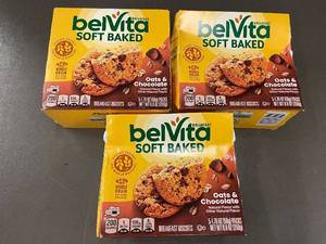NC 1 - Set of 3 Belvita Soft Baked Oats & Chocolate Breakfast Biscuits Damaged boxes