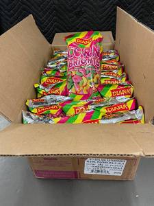 lot 40 image: Box of 24 Diana Corn Brights - Sugar Coated Vanilla Flavored Corn Snack