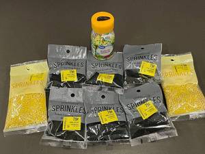 lot 50 image: TROL - Collection of Colorful Sprinkles Including Butterfly and Yellow Mix