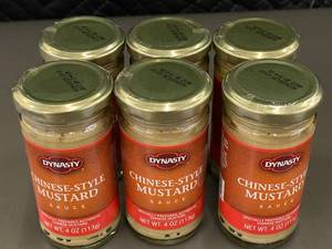 lot 67 image: AZ 3 - Set of 6 Dynasty Chinese-Style Mustard Sauce 4 oz Jars