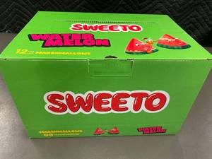 lot 165 image: NE 4 - Case of 12 SWEETO Watermelon Marshmallows
