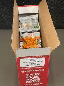 lot 195 image: Smart-SNX Buffalo Wing & Blue Cheese Crispy Protein Bites - 12 Packs Per Box