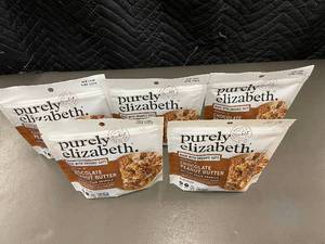 lot 261 image: ID 3 - Set of 5 Purely Elizabeth Chocolate Peanut Butter Granola Packs