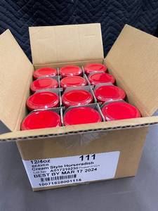 lot 270 image: HI 3 - Set of 12 Beaver Cream Horseradish 4oz Jars