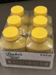 lot 427 image: Pack of 6 Dukes Horseradish Mustard 9.5 oz Bottles