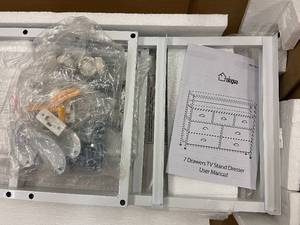 lot 8 image: Unopened 7 Drawers TV Stand Dresser with Power Outlets