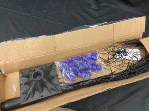 lot 9 image: Outdoor LED Light Controller with Ground Base and Purple Covers