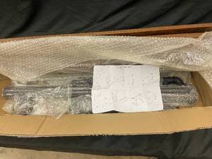 lot 24 image: Unopened  Metal Shelving Unit with Wooden Shelves