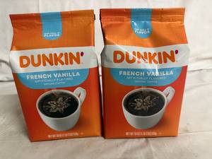 lot 104 image: 2 Bags of Dunkin French Vanilla Ground Coffee