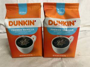 lot 106 image: 2 Bags of Dunkin French Vanilla Ground Coffee