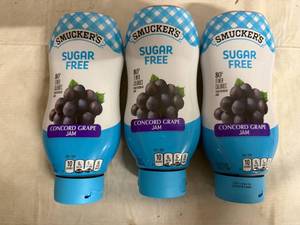 lot 131 image: 3 Bottles of Smuckers Sugar Free Grape Jam