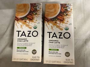 lot 146 image: 2 Bottles of Tazo Organic Chai Latte