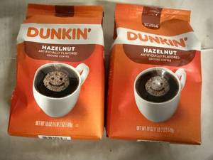 lot 181 image: 2 Bags of Dunkin Hazelnut Ground Coffee