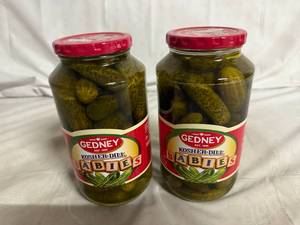 lot 204 image: 2 Jars of Gedney Kosher Dill Baby Pickles