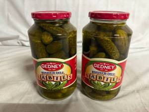 lot 205 image: 2 Jars of Gedney Kosher Dill Baby Pickles