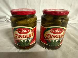 lot 209 image: 2 Jars of Gendey Zinger Baby Pickles