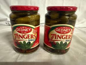 lot 211 image: 2 Jars of Gendey Zinger Baby Pickles